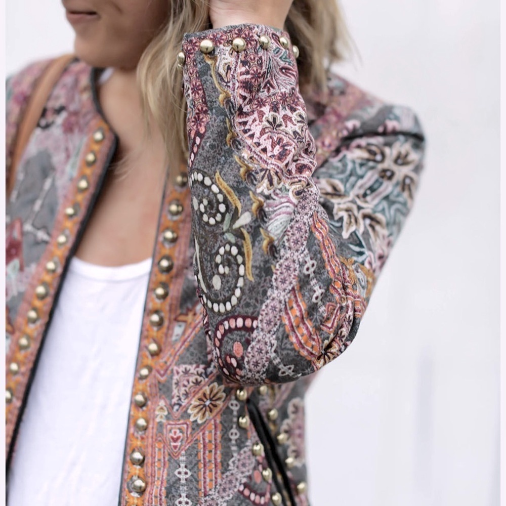 Anthropologie Hemant and Nandita -Multicolor Floral Jacket
